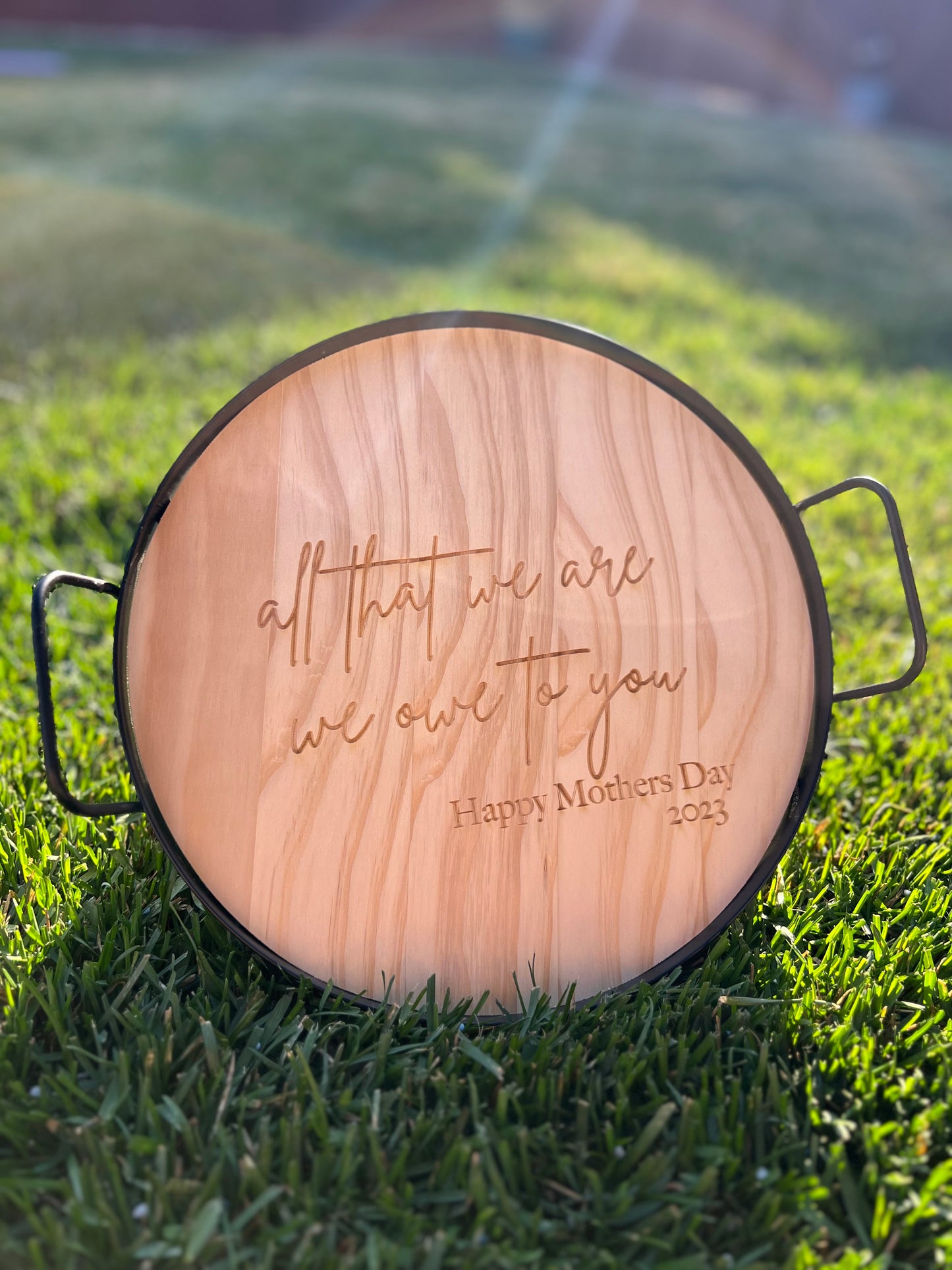 Custom engraved serving platter