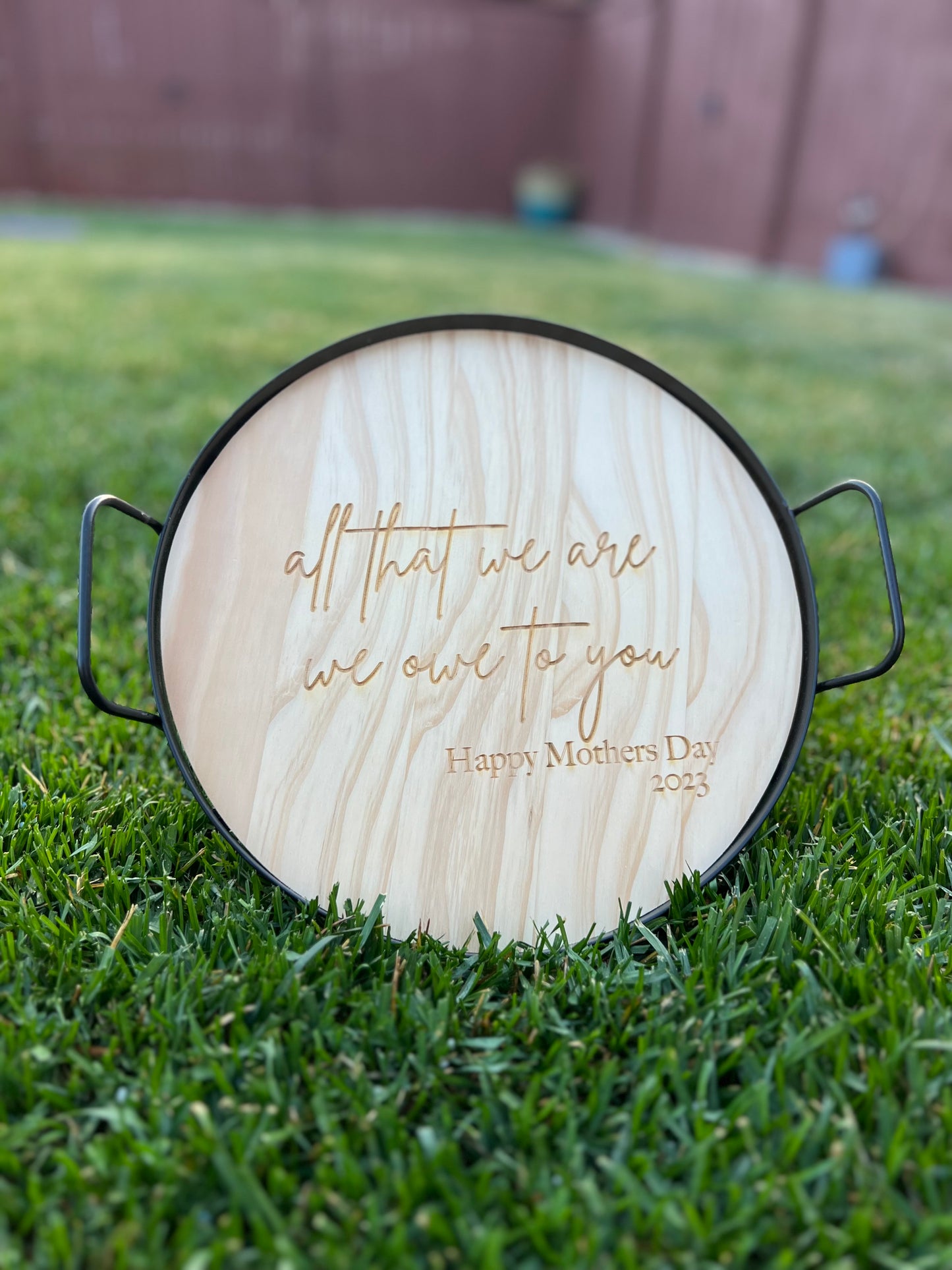 Custom engraved serving platter