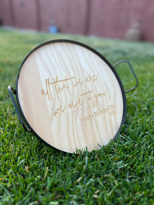 Custom engraved serving platter
