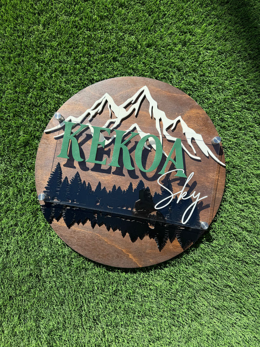 Circle nursery sign with Acrylic