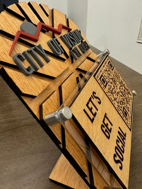 Table top QR socal sign