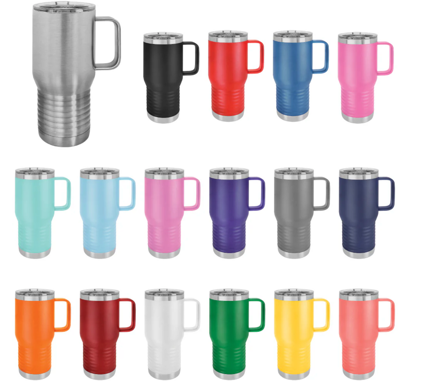 this picture is only for color reference cups are 30oz and do not have handles  